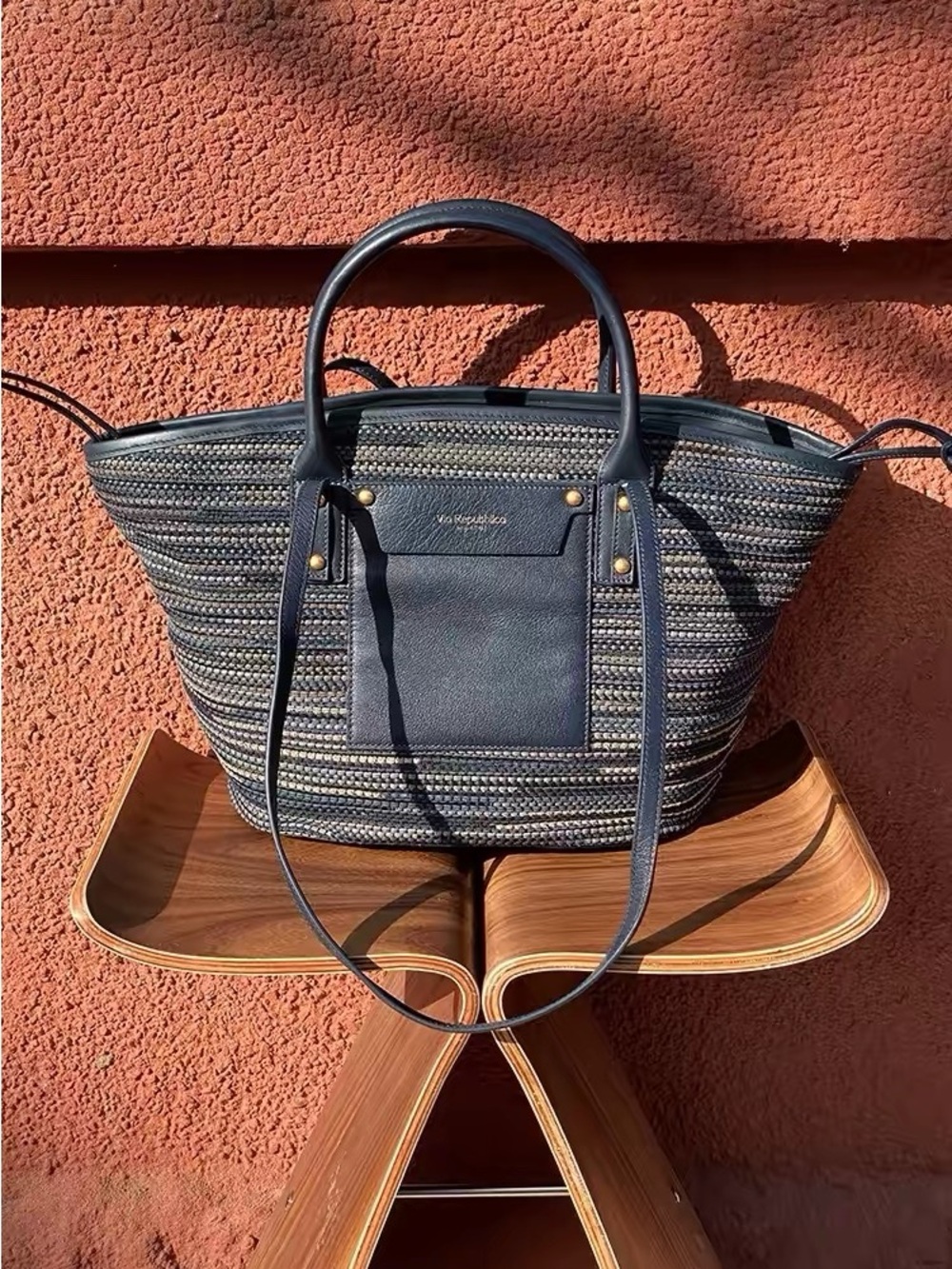 Finely Woven Leather Basket Tote Bag - Women's Carryall（Made in Italy）